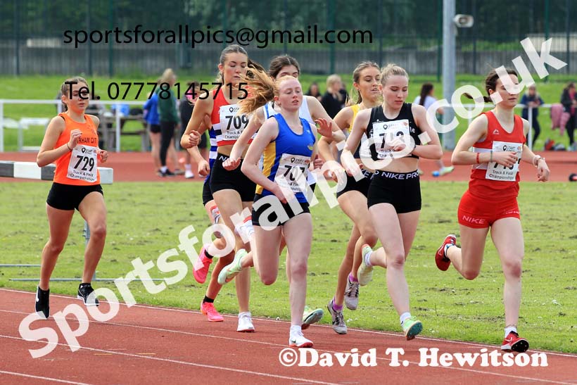 Womens Under-20s 1500 metres, 2023 North Eastern Track and Field Champs., Middlesbrough Sports Village, Middlesbrough. Photo: David T. Hewitson/Sports for All Pics